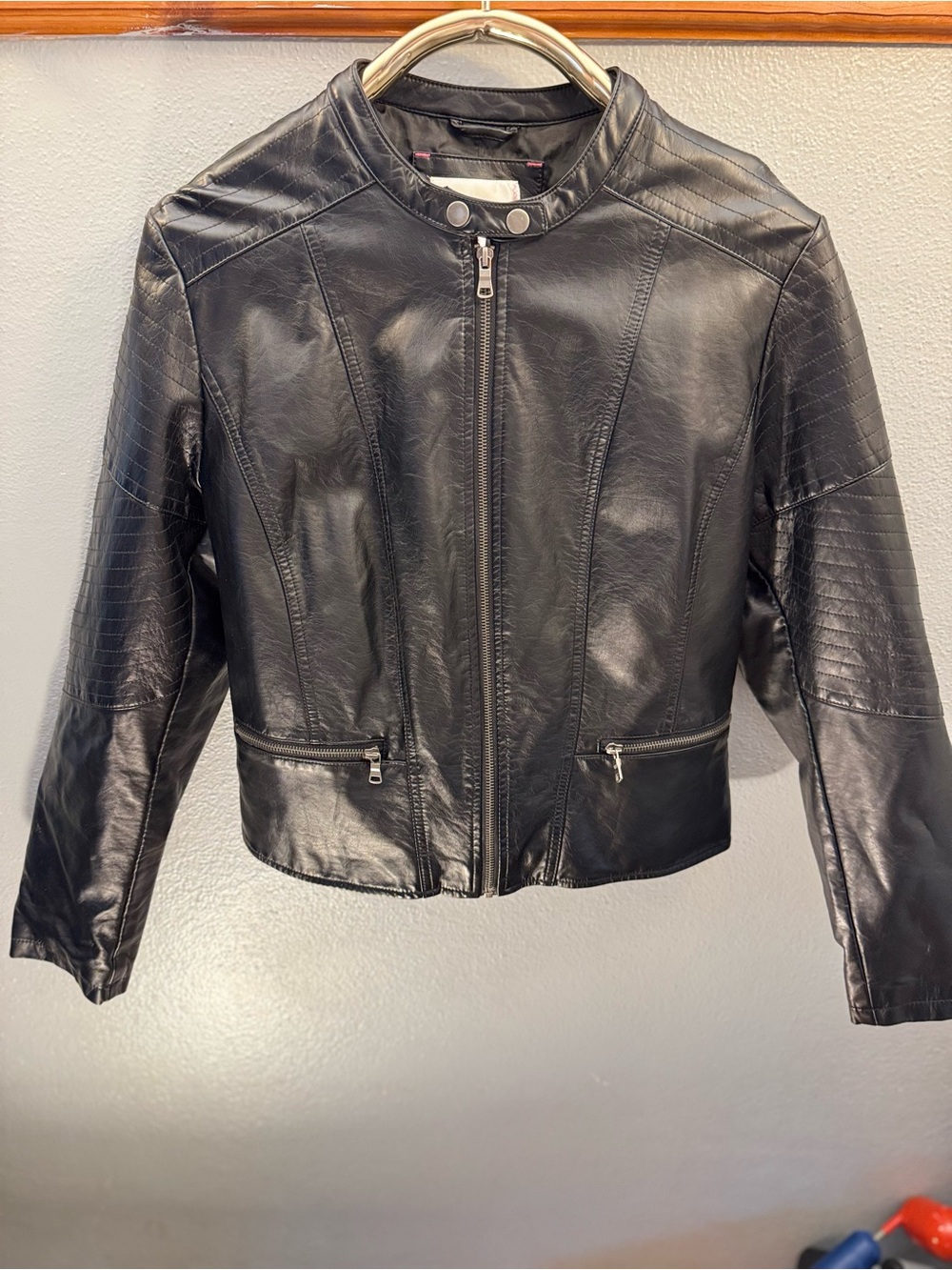 Xhilaration Black Faux Leather Moto Jacket